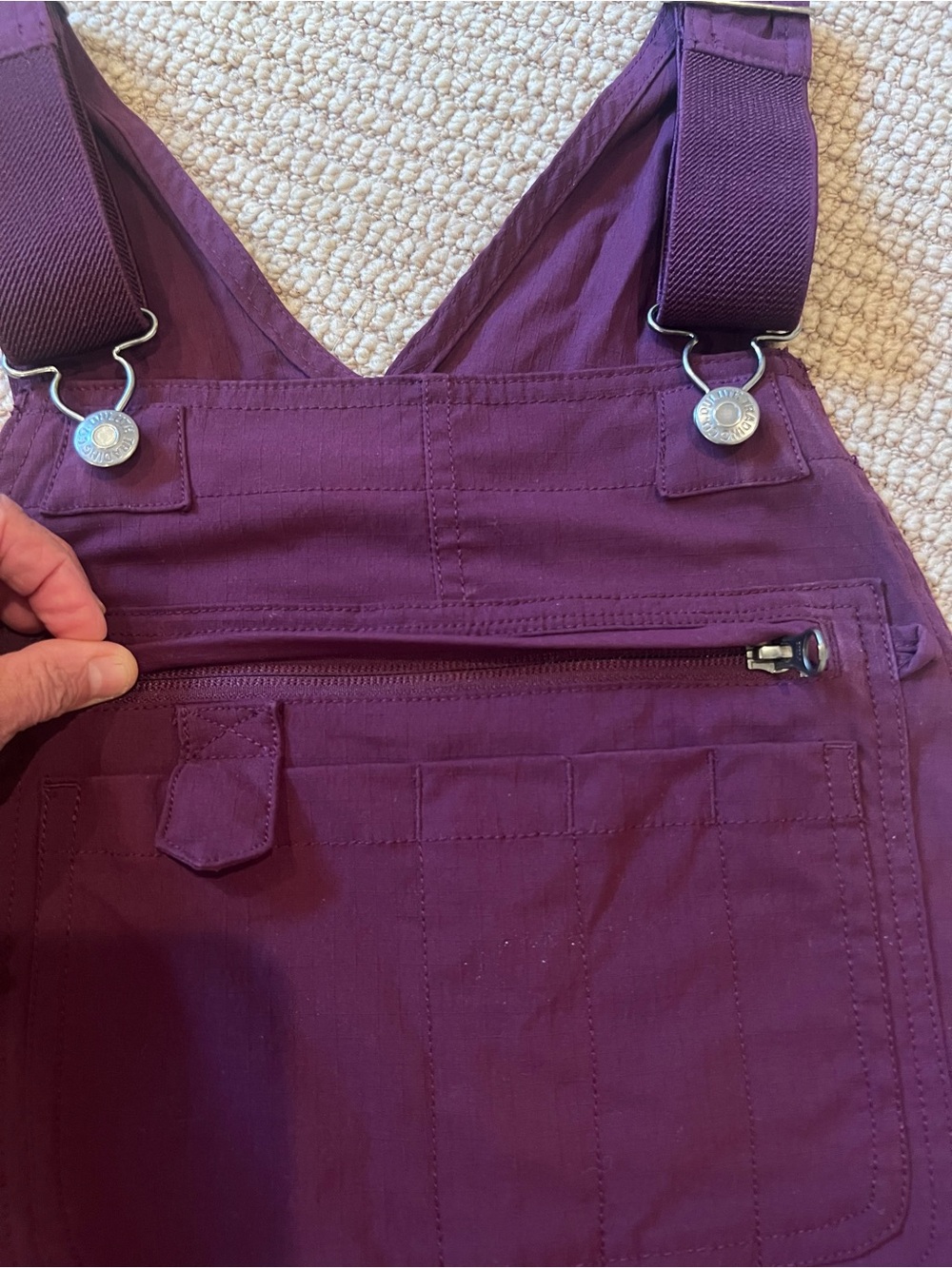 Plum Purple Duluth Trading Co Utility Short Overalls - Picture 4 of 6